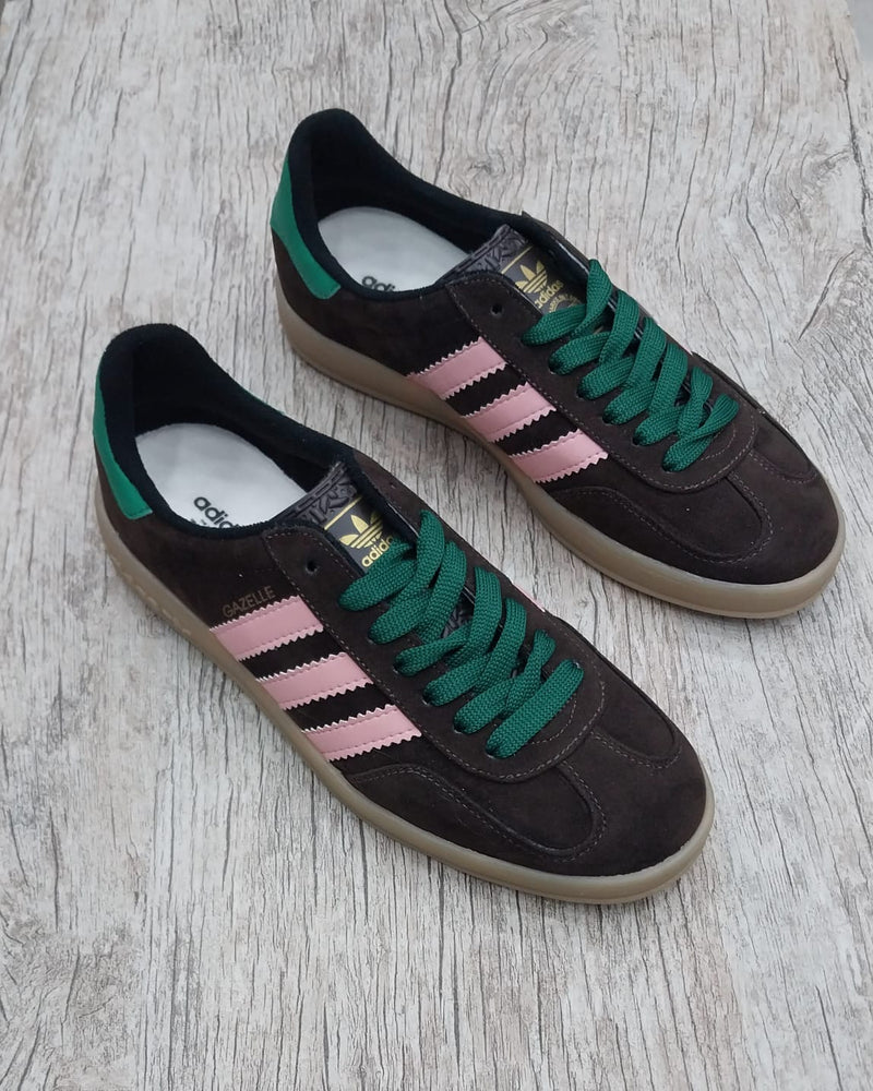 Tênis Gazelle Marrom com Rosa Feminino